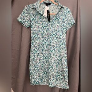 Motel Rocks Jeeves Dress in Flower Power Blue